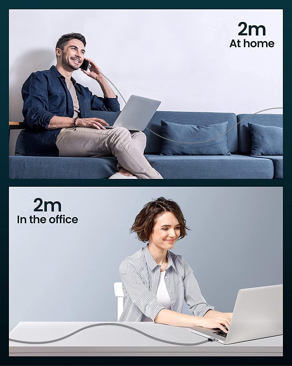 Revolutionize Your Charging Experience with the 2M USB C Fast Charging Cable Duo - Perfect for Samsung Galaxy S22/S21/S20, Pixel, PS5, and More!