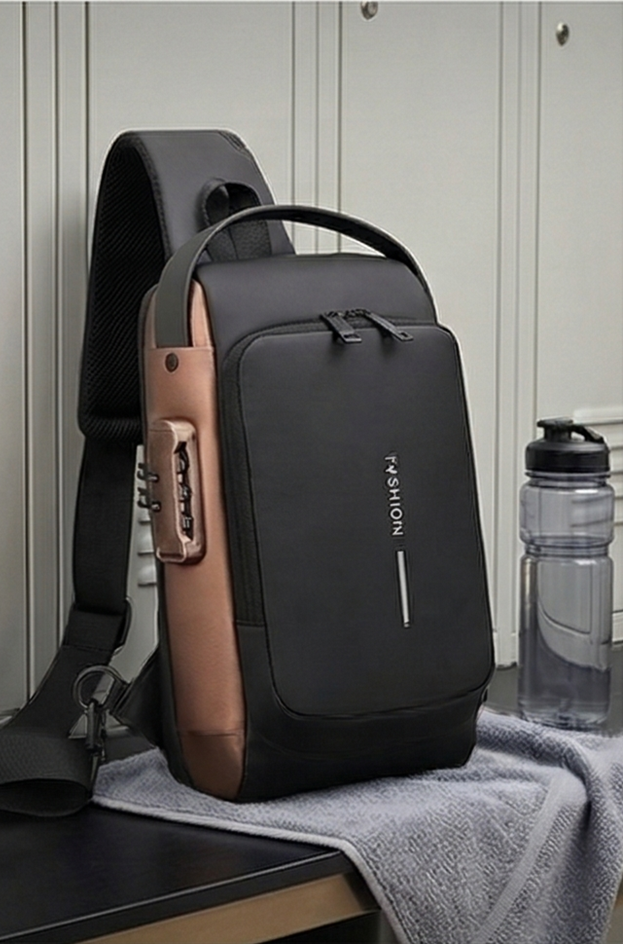 Men’s PU Leather Crossbody Bag – Anti-Theft Shoulder Chest Bag