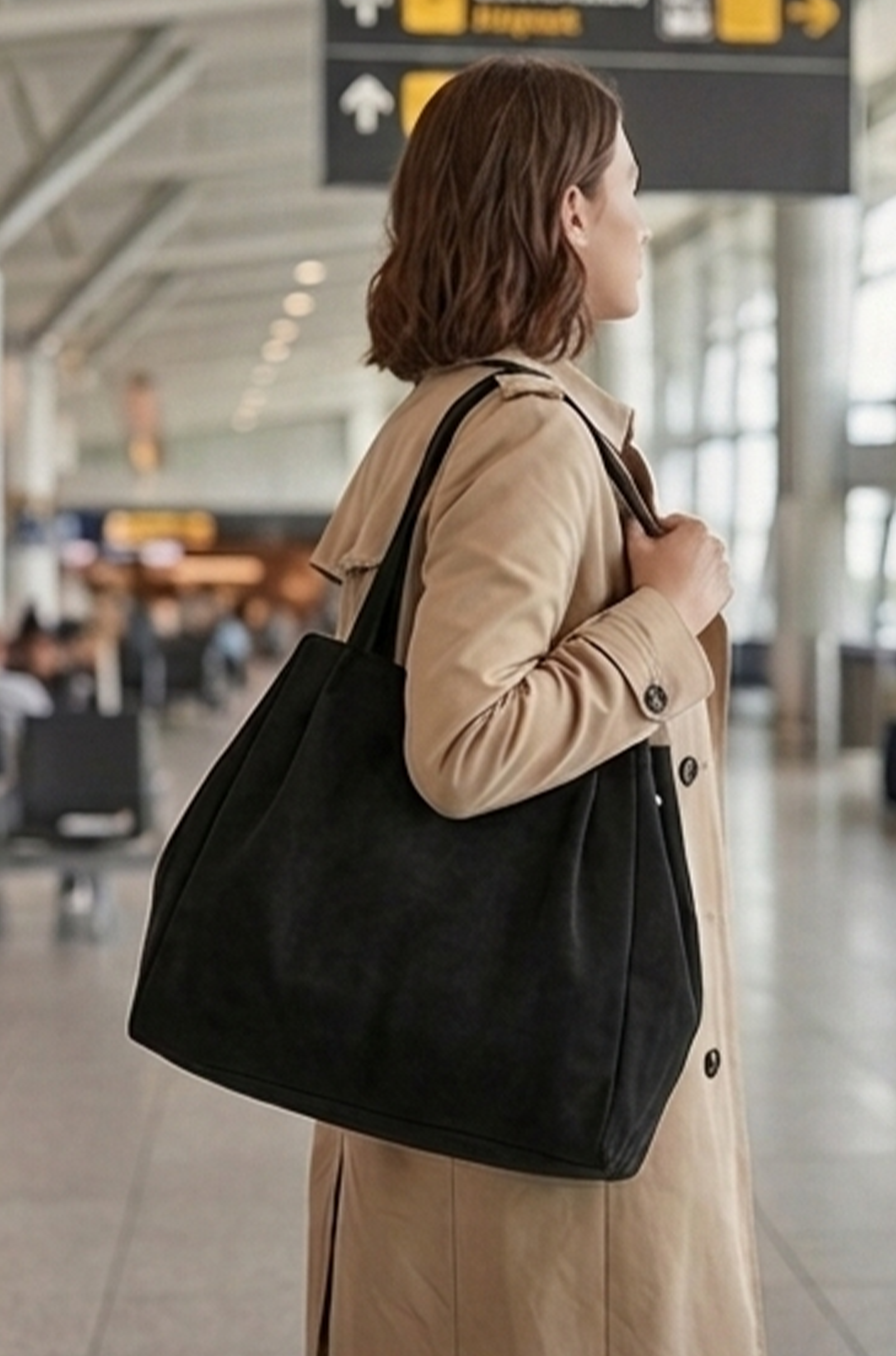 Large Canvas Shopper Tote – Eco Reusable Travel Shoulder Bag