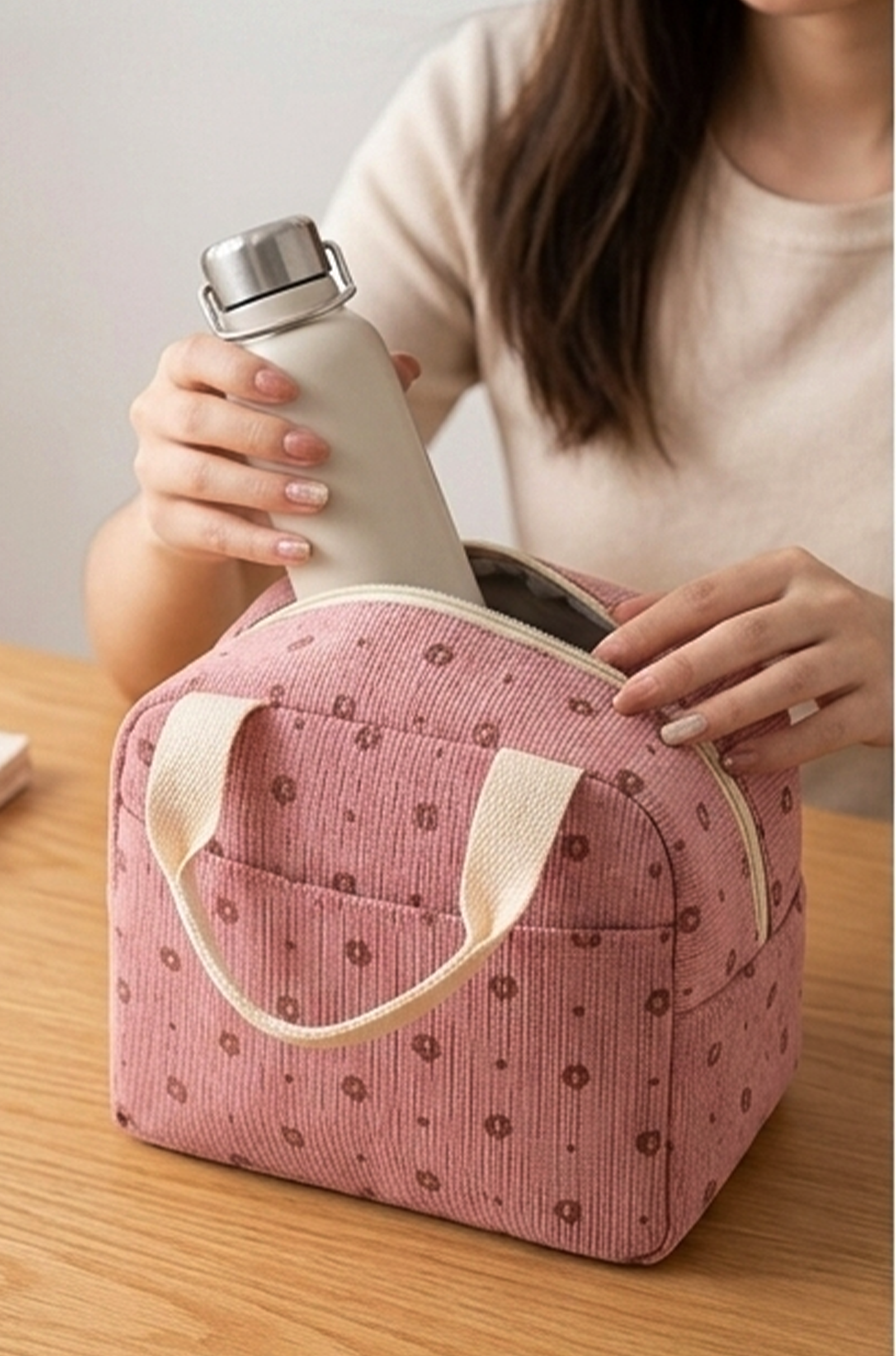 Floral Insulated Lunch Bag – Waterproof Thermal Cooler Tote