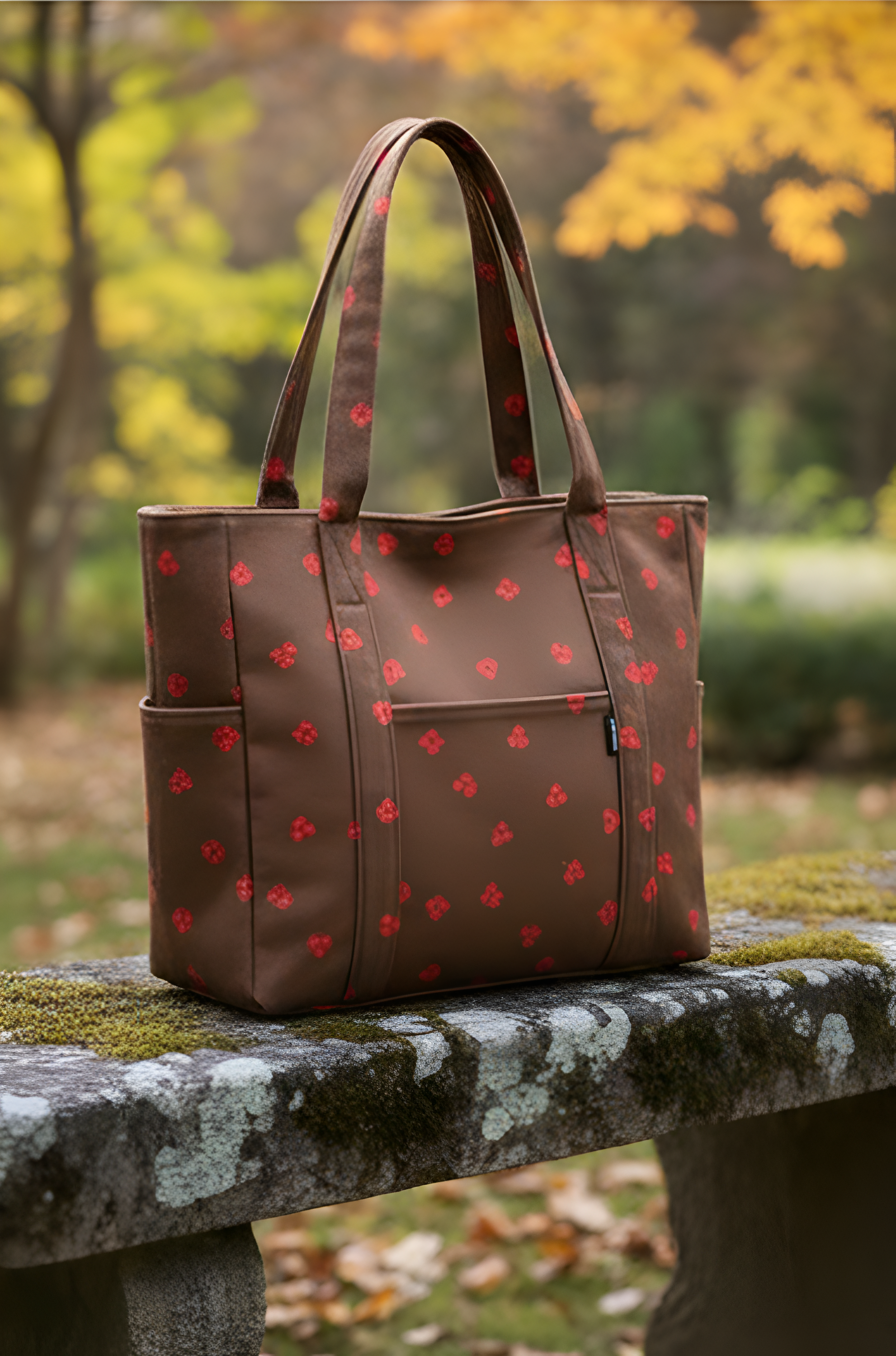 Women’s Corduroy Strawberry Tote Bag – Large Capacity Shoulder Bag