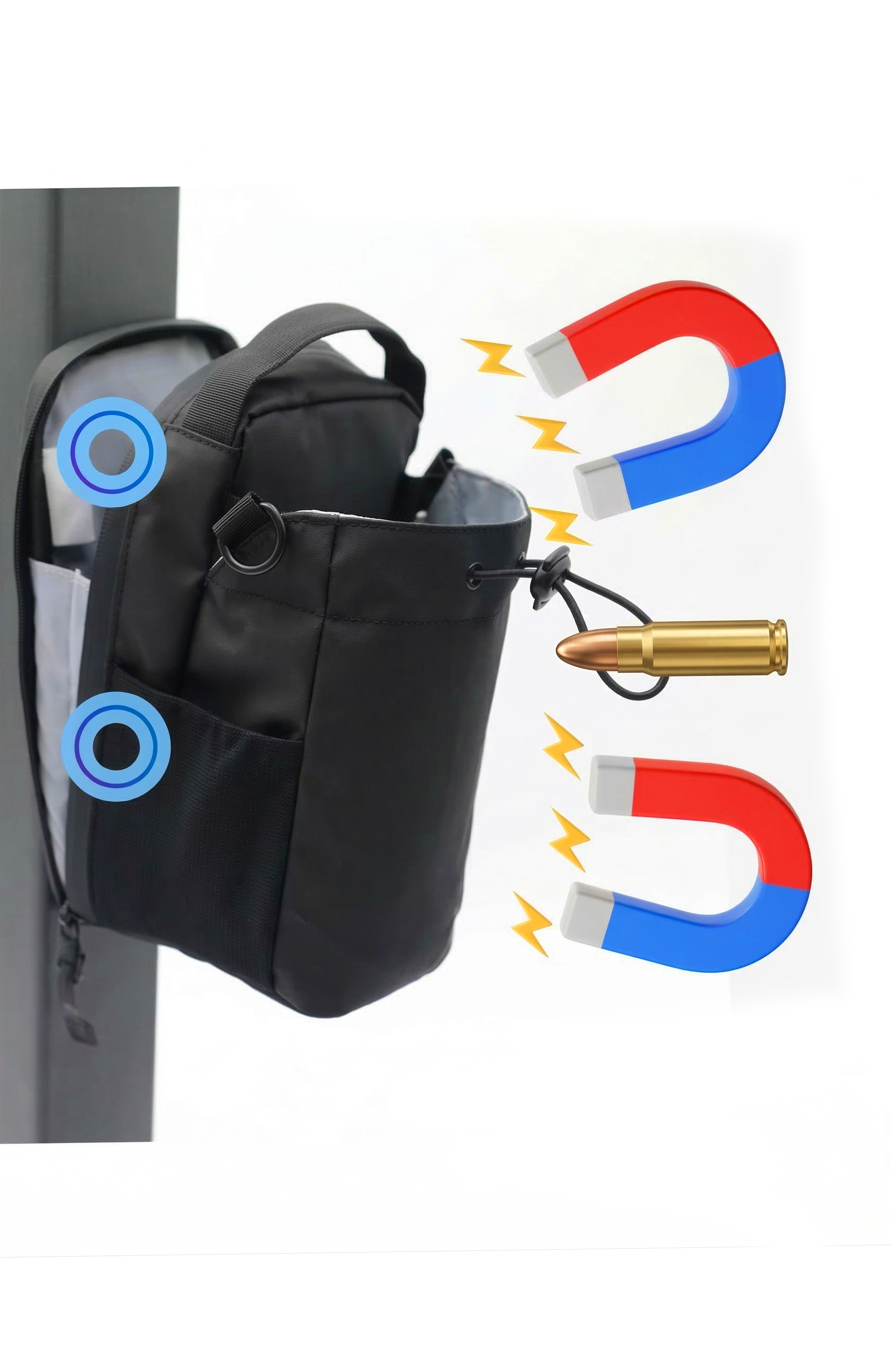 Magnetic Gym Bag – Large Capacity Bottle & Phone Holder