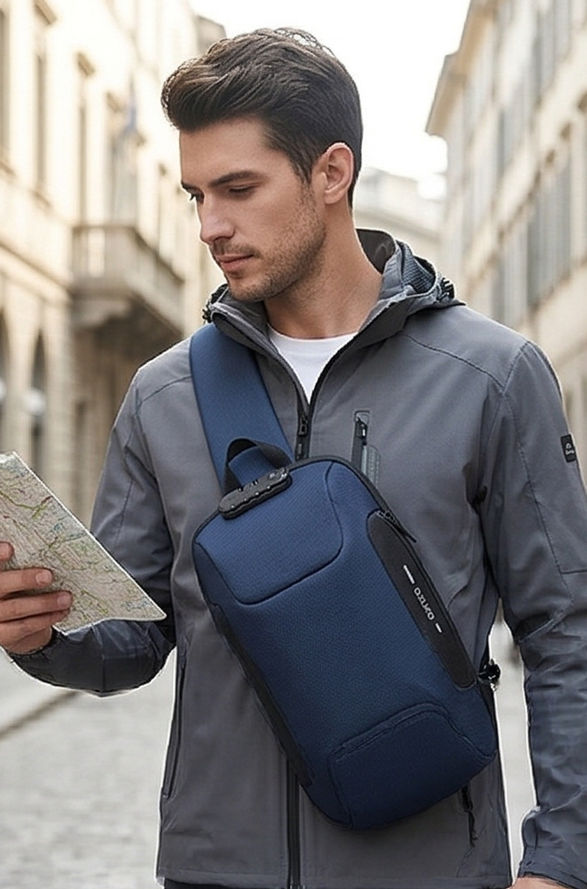 Men’s Anti-Theft Crossbody Sling Bag – Waterproof Travel Chest Pack