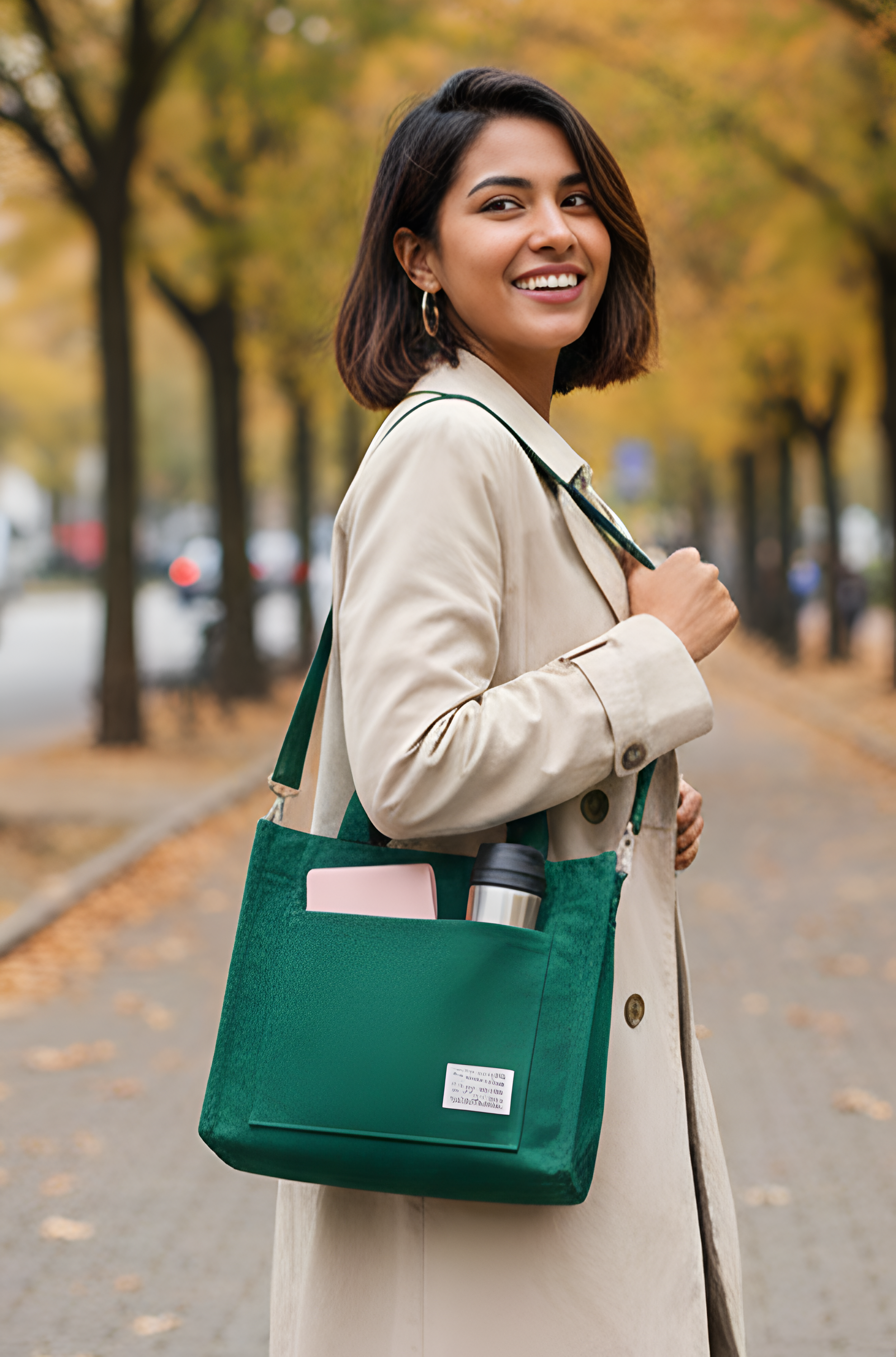 Women’s Corduroy Handbag – Large Capacity Square Shoulder Bag