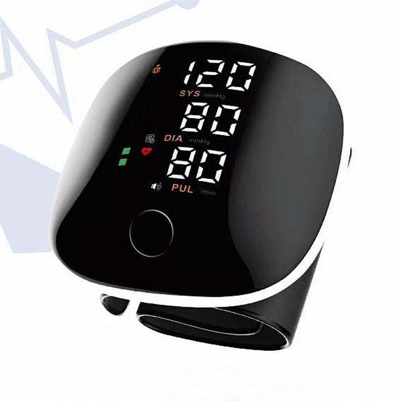 Stay Healthy with Our LED Touch Screen Rechargeable Wrist Blood Pressure Monitor - Voice Broadcast & 198 Memory Records for Precise Home Tracking!