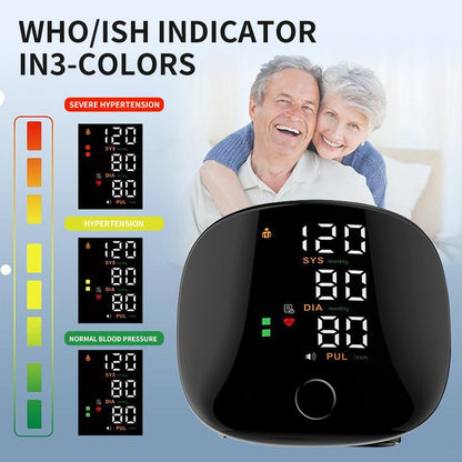Stay Healthy with Our LED Touch Screen Rechargeable Wrist Blood Pressure Monitor - Voice Broadcast & 198 Memory Records for Precise Home Tracking!