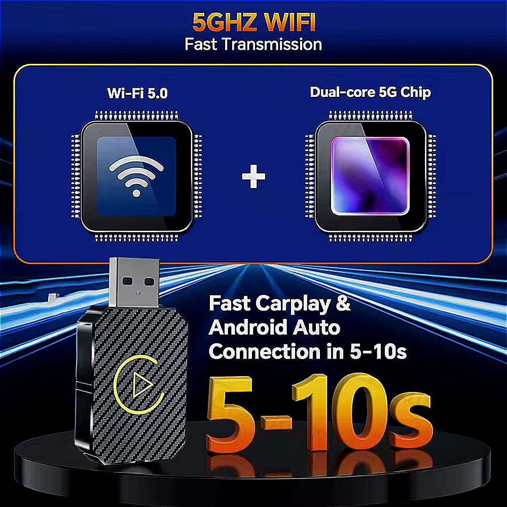 Transform Your Driving Experience with the Wireless CarPlay and Android Auto Adapter - The Ultimate 2-in-1 Mini AI Box for Audi, Toyota, VW, and Peugeot - Effortless Plug and Play Connectivity!