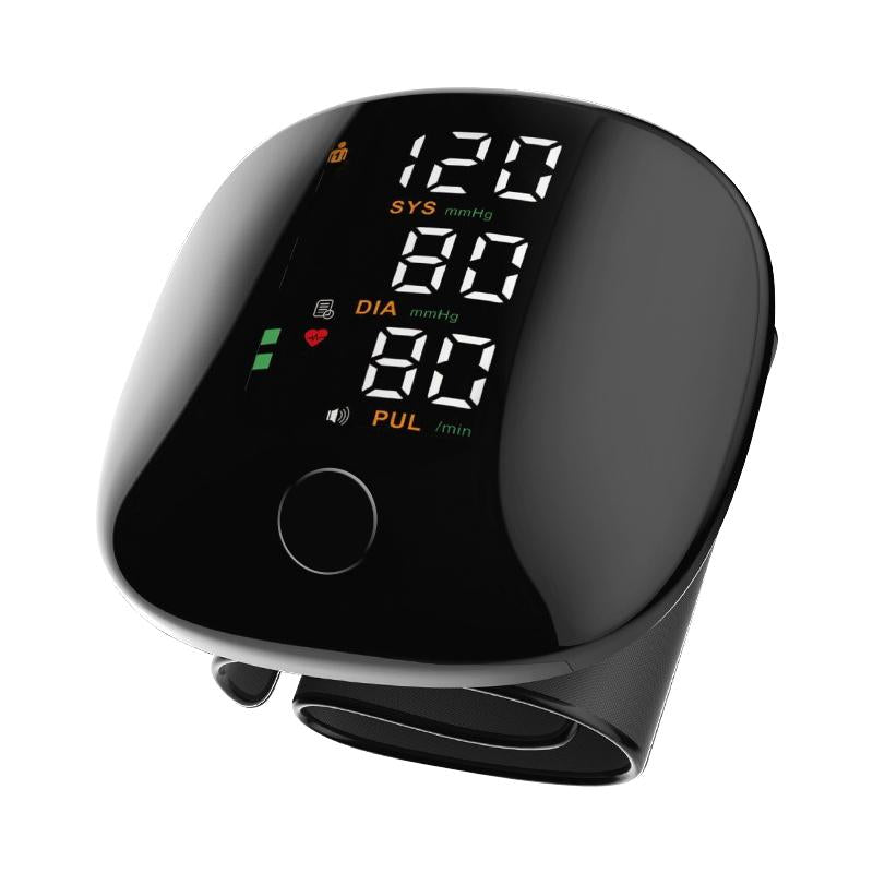 Stay Healthy with Our LED Touch Screen Rechargeable Wrist Blood Pressure Monitor - Voice Broadcast & 198 Memory Records for Precise Home Tracking!