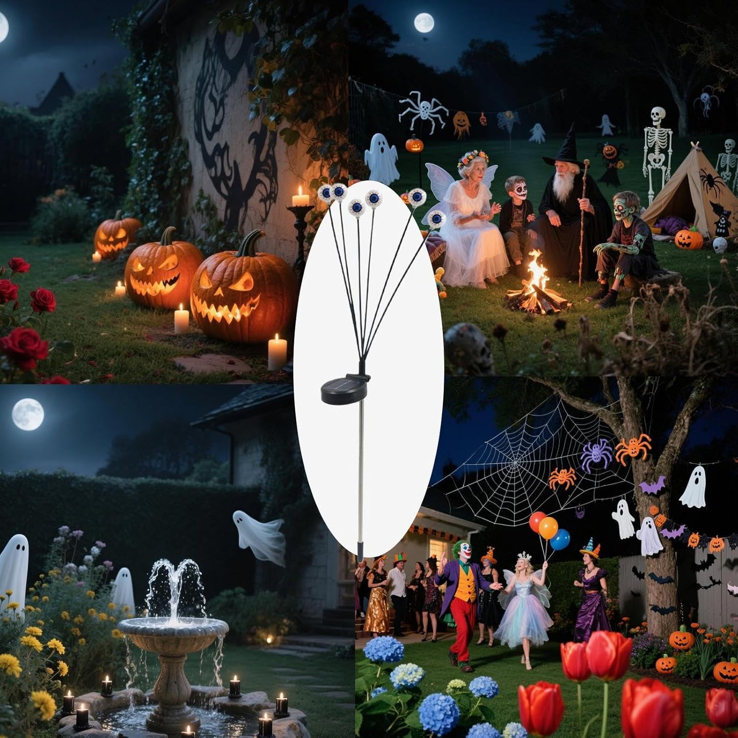 Solar LED Eyeball Lights - Waterproof Decorative Lighting for Patios, Pathways, and Flowerbeds