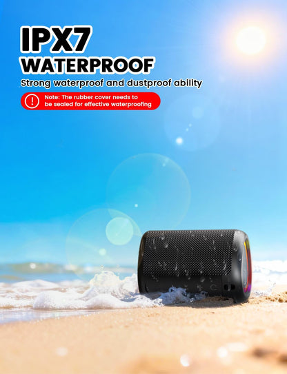 Unleash the Sound: 20W Portable Bluetooth Speaker with RGB Lights, 24-Hour Playtime, and Waterproof Design for Ultimate Outdoor Fun