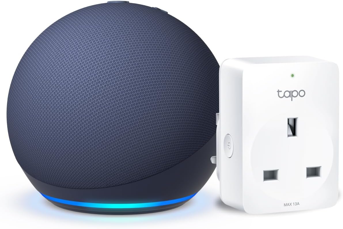 Transform Your Home with the Echo Dot (5th Gen) in Deep Sea Blue & Tapo Smart Plug Bundle - Your Ultimate Smart Home Starter Kit!
