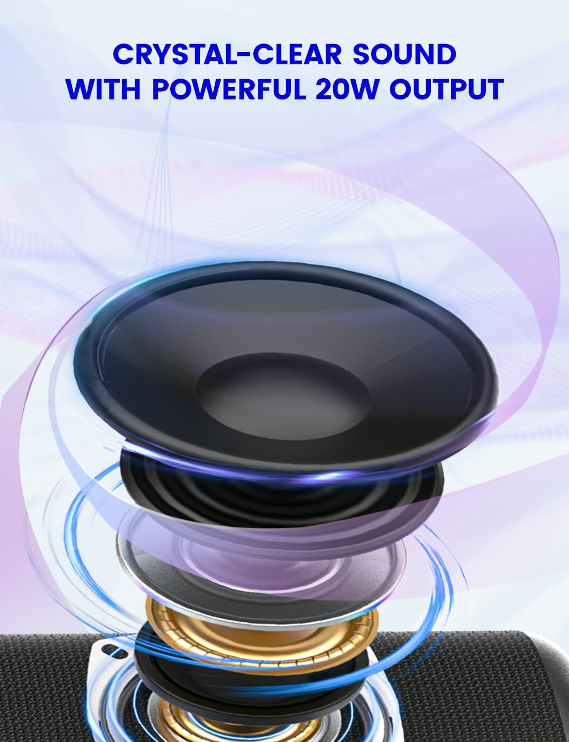 Unleash the Sound: 20W Portable Bluetooth Speaker with RGB Lights, 24-Hour Playtime, and Waterproof Design for Ultimate Outdoor Fun