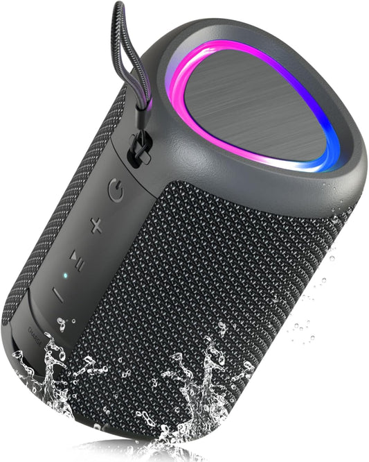 Unleash the Sound: 20W Portable Bluetooth Speaker with RGB Lights, 24-Hour Playtime, and Waterproof Design for Ultimate Outdoor Fun