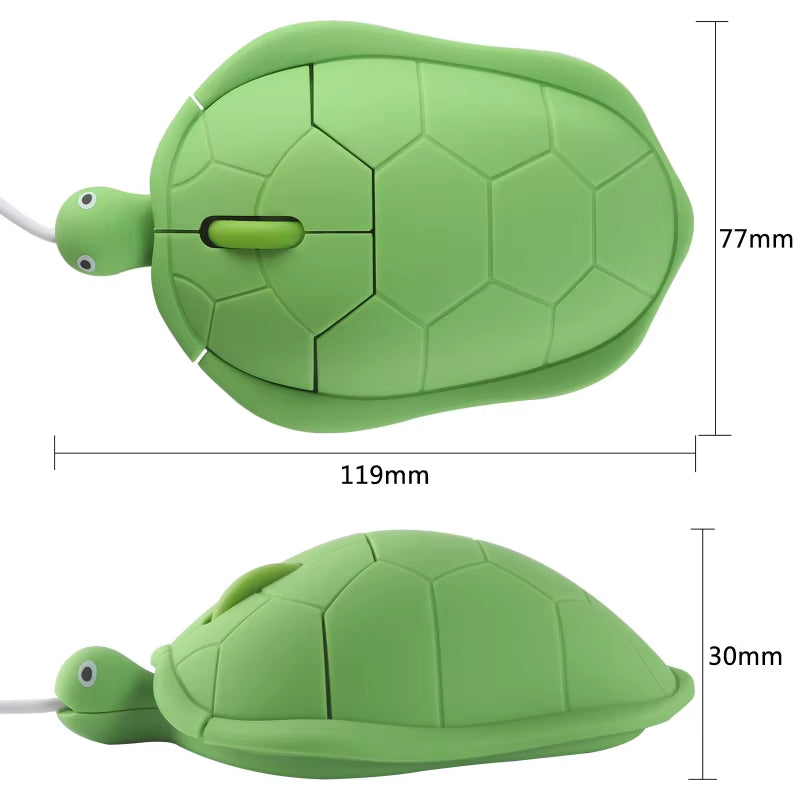 Green Turtle 2.4G Wired/Wireless Mouse Mute Button 1600DPI Auto Sleep Mini Office Mouse Suitable for Computers Laptops