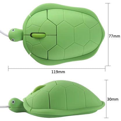 Green Turtle 2.4G Wired/Wireless Mouse Mute Button 1600DPI Auto Sleep Mini Office Mouse Suitable for Computers Laptops