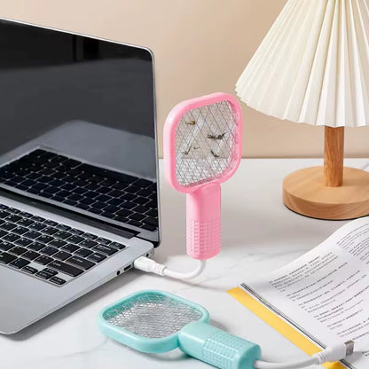 Zap Away Pests with Ease: The Ultimate Rechargeable Electric Mosquito Swatter Featuring UV Light – Your Perfect Companion for Camping and Outdoor Adventures!