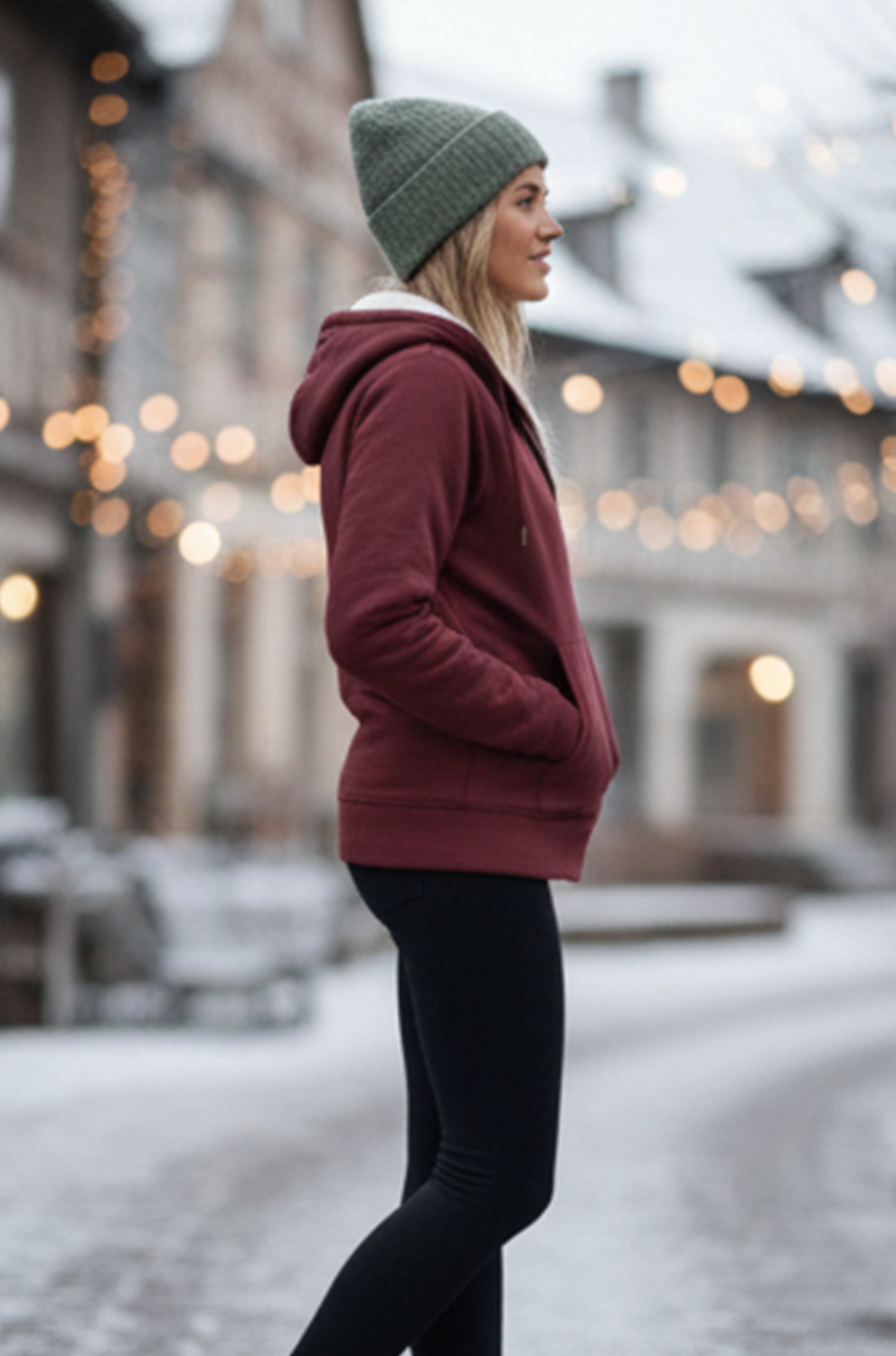 Women’s Full-Zip Hooded Jacket – Casual Winter Coat