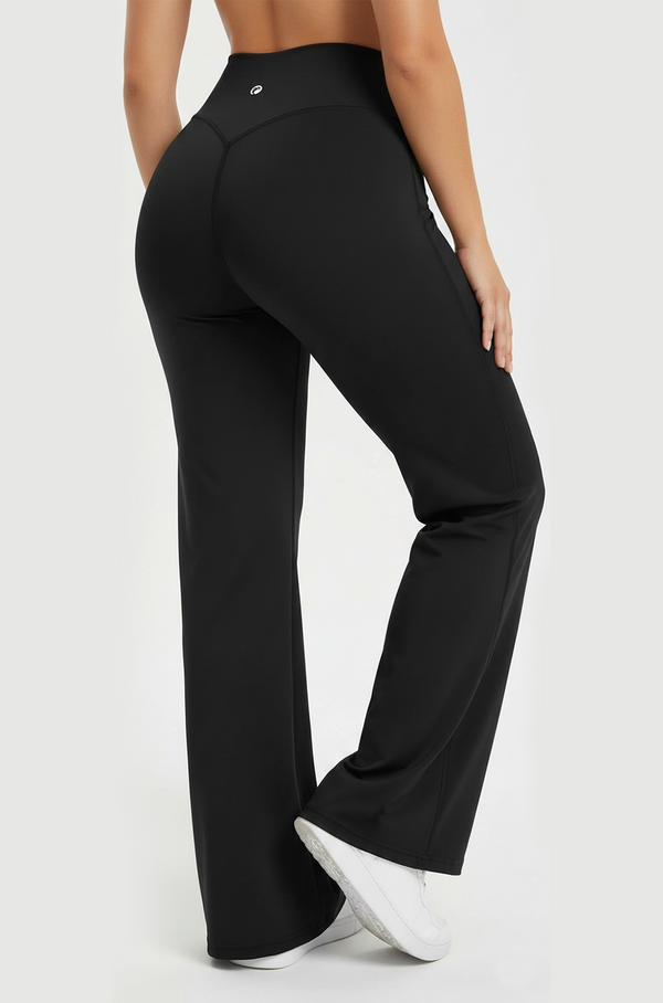Women’s Black Loose Straight Leg Pants – Casual Yoda Style