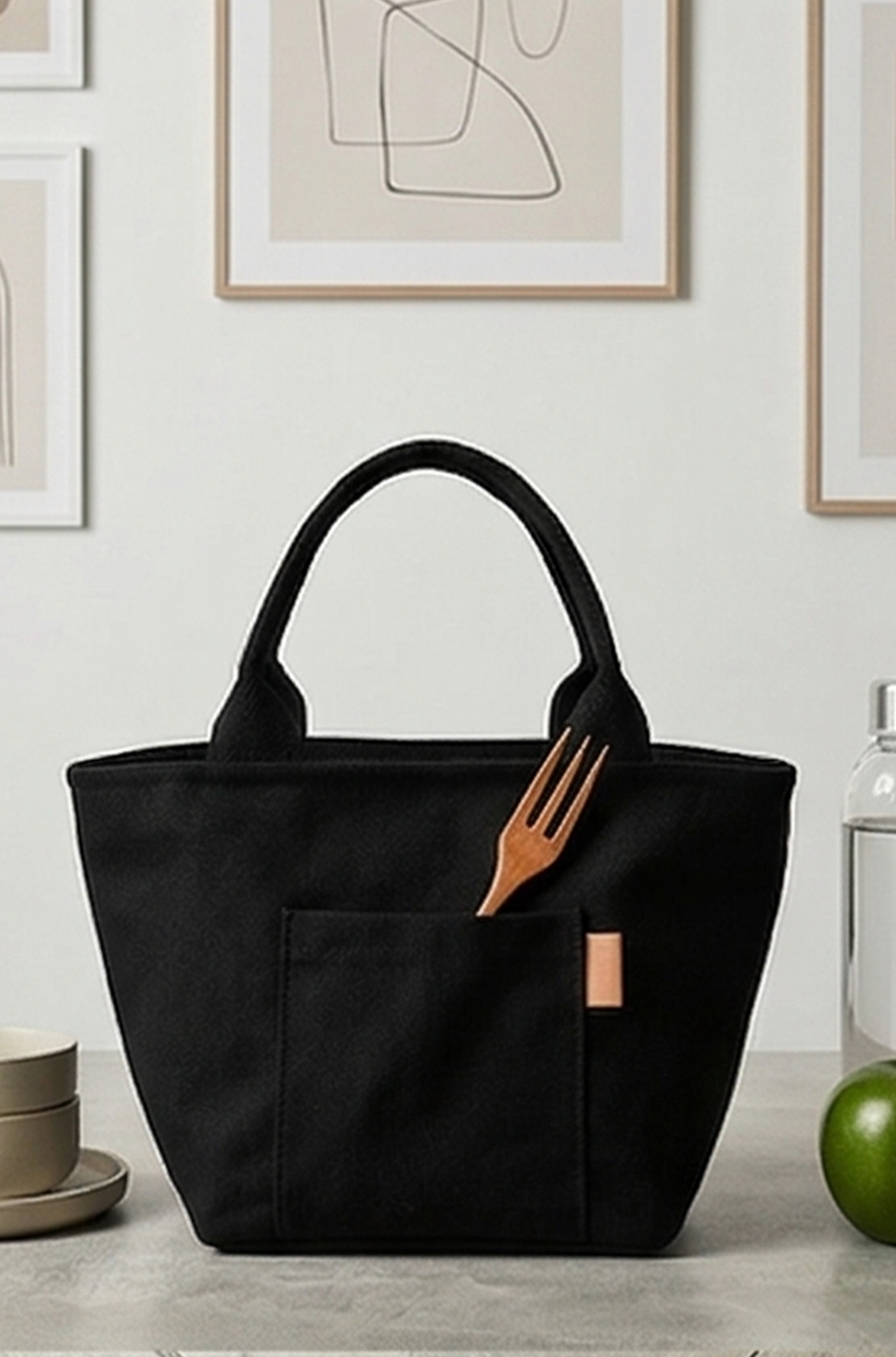 Canvas Insulated Lunch Bag – Portable Zipper Thermal Tote