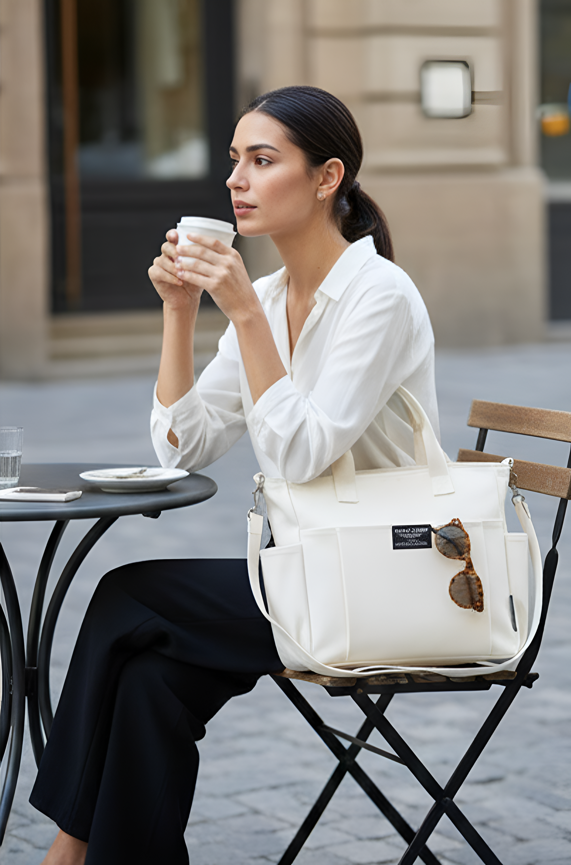 Women’s Canvas Shoulder Bag – Large Capacity Horizontal Handbag