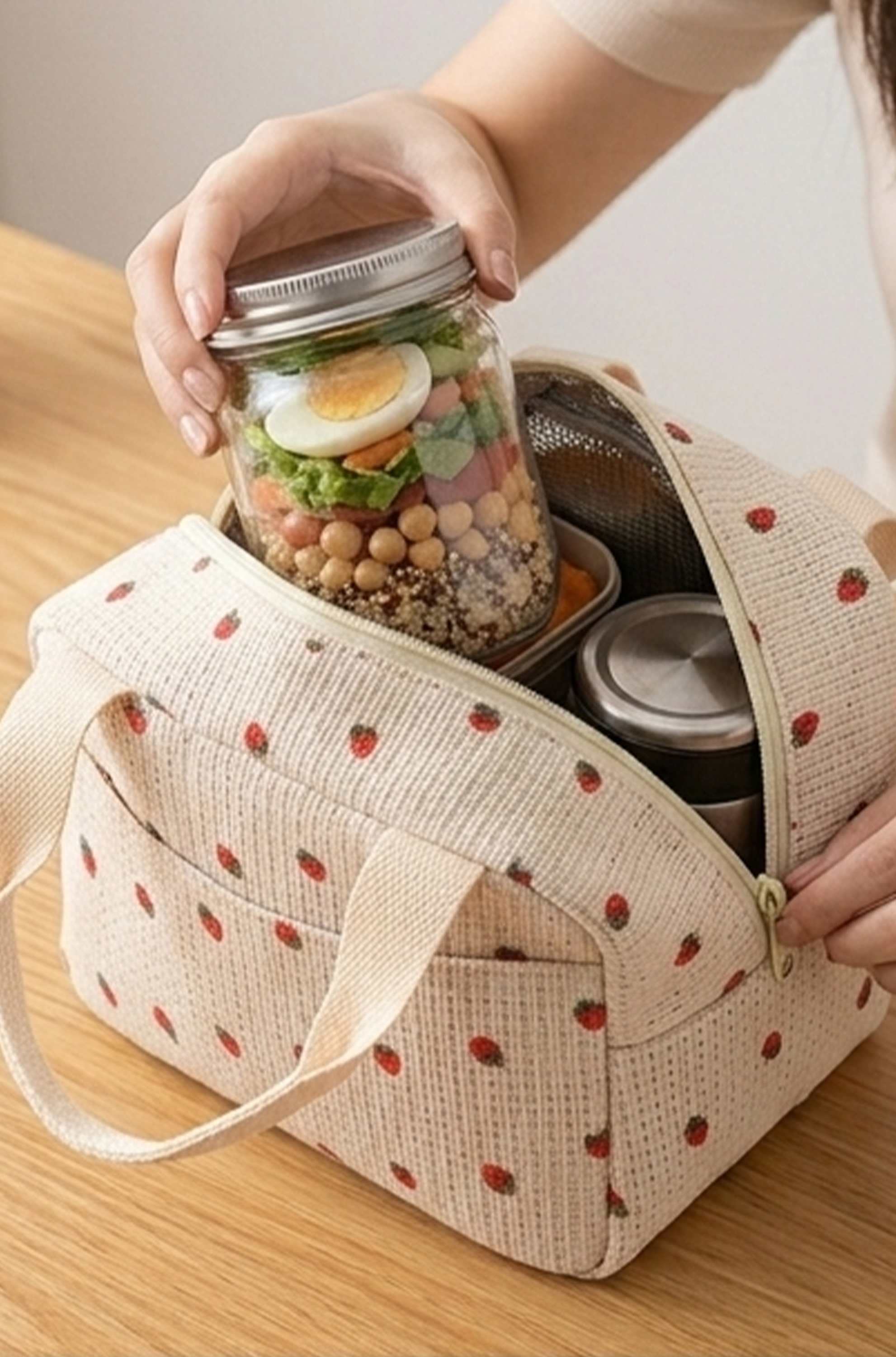 Floral Insulated Lunch Bag – Waterproof Thermal Cooler Tote