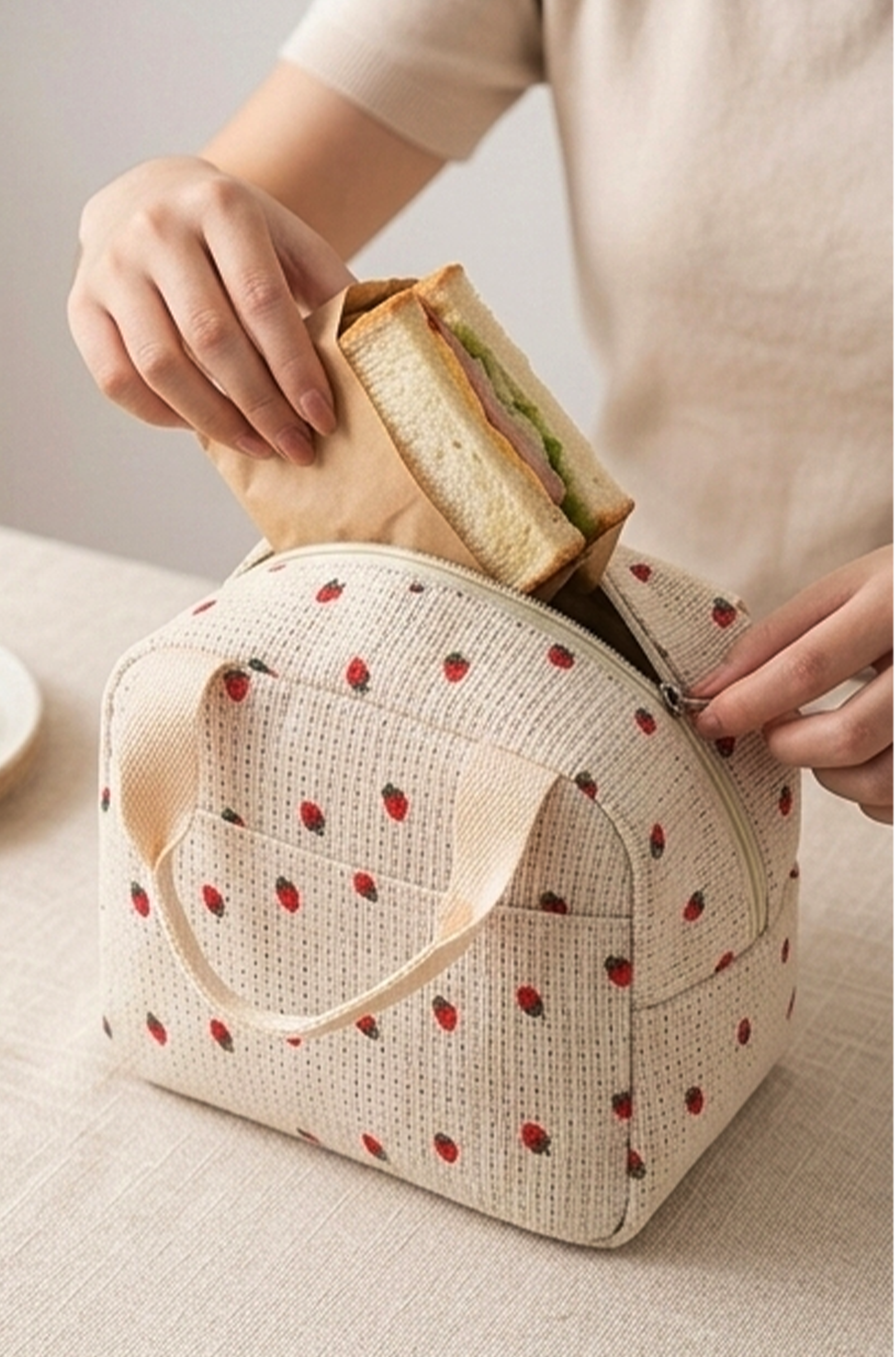 Floral Insulated Lunch Bag – Waterproof Thermal Cooler Tote