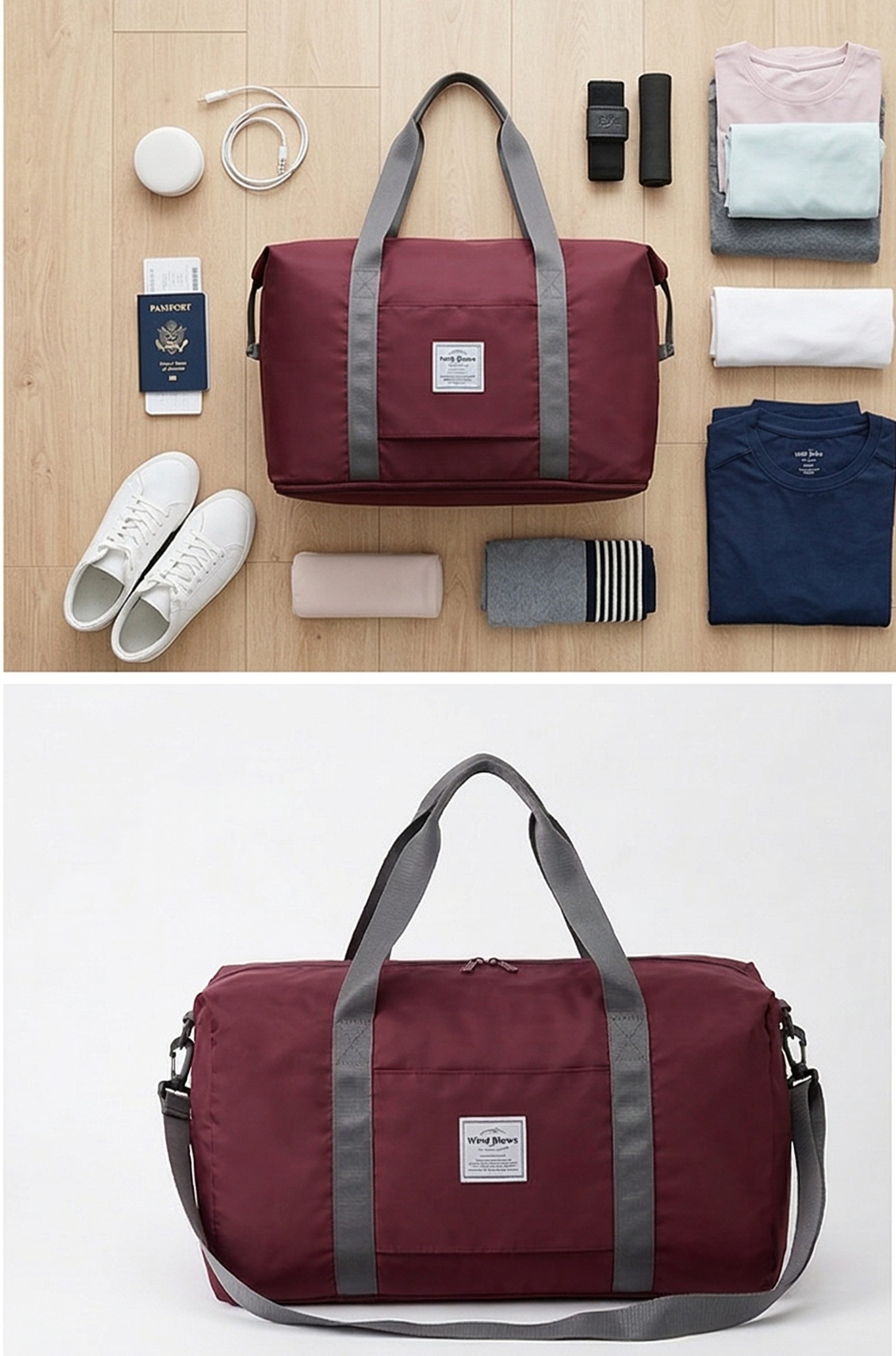 Foldable Travel Duffel Bag – Lightweight Carry On Weekend Bag