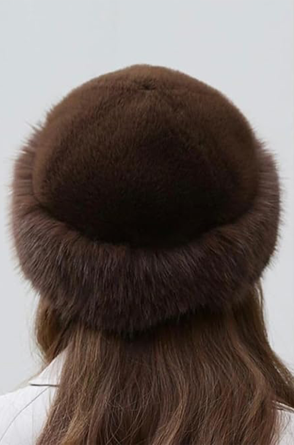 Women’s Brown Fluffy Faux Fur Bucket Hat – Russian Cossack Style