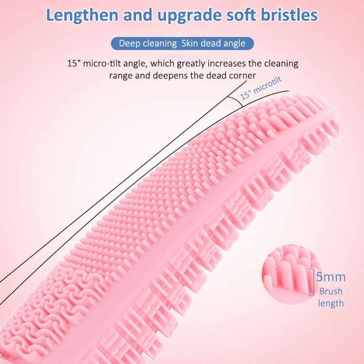 Battery-powered Silicone Acoustic Wave Face Skin Care Electric Facial Cleanser (Blue)