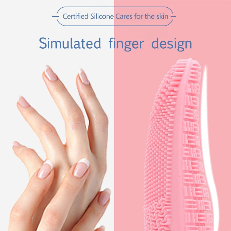 Battery-powered Silicone Acoustic Wave Face Skin Care Electric Facial Cleanser (Blue)