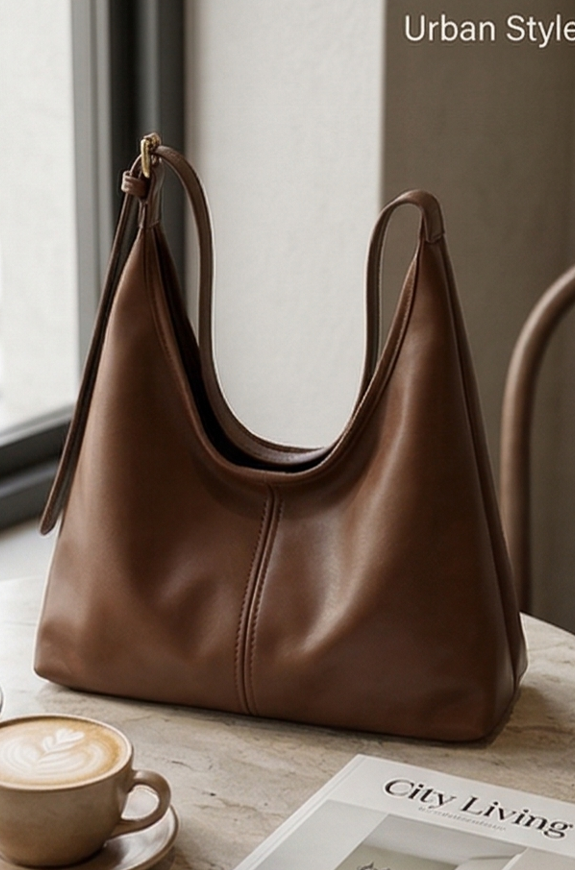 Women’s Retro Tote Bag – Large Simple Shoulder Handbag