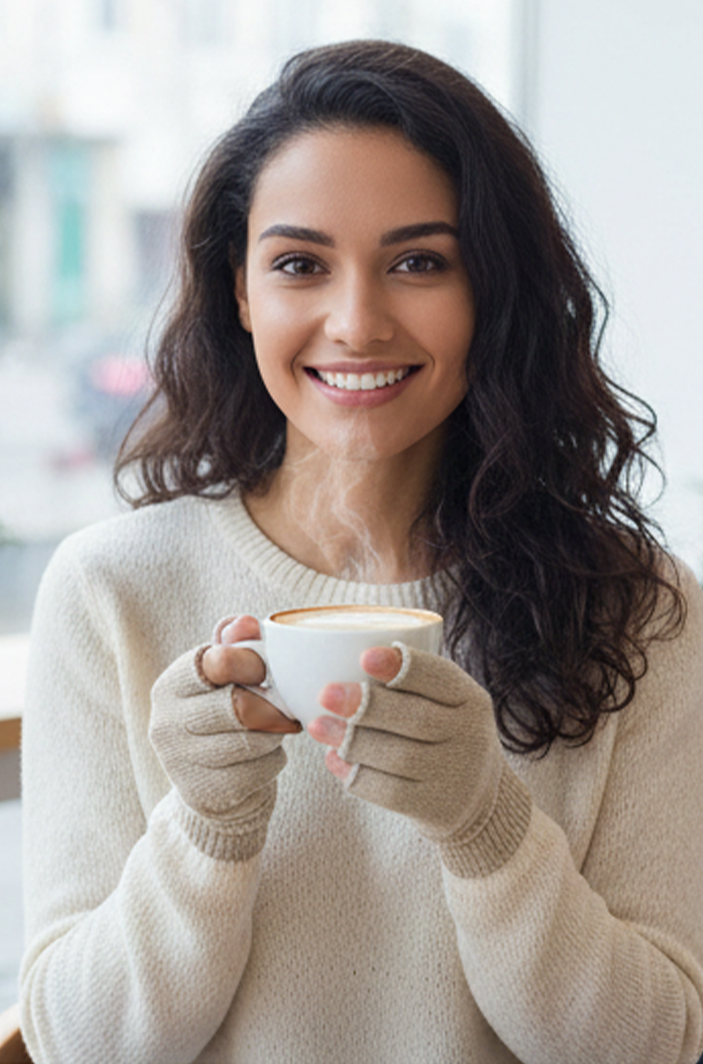 2 Pair Fingerless Winter Gloves – Warm Knit Half Finger Touchscreen Mittens