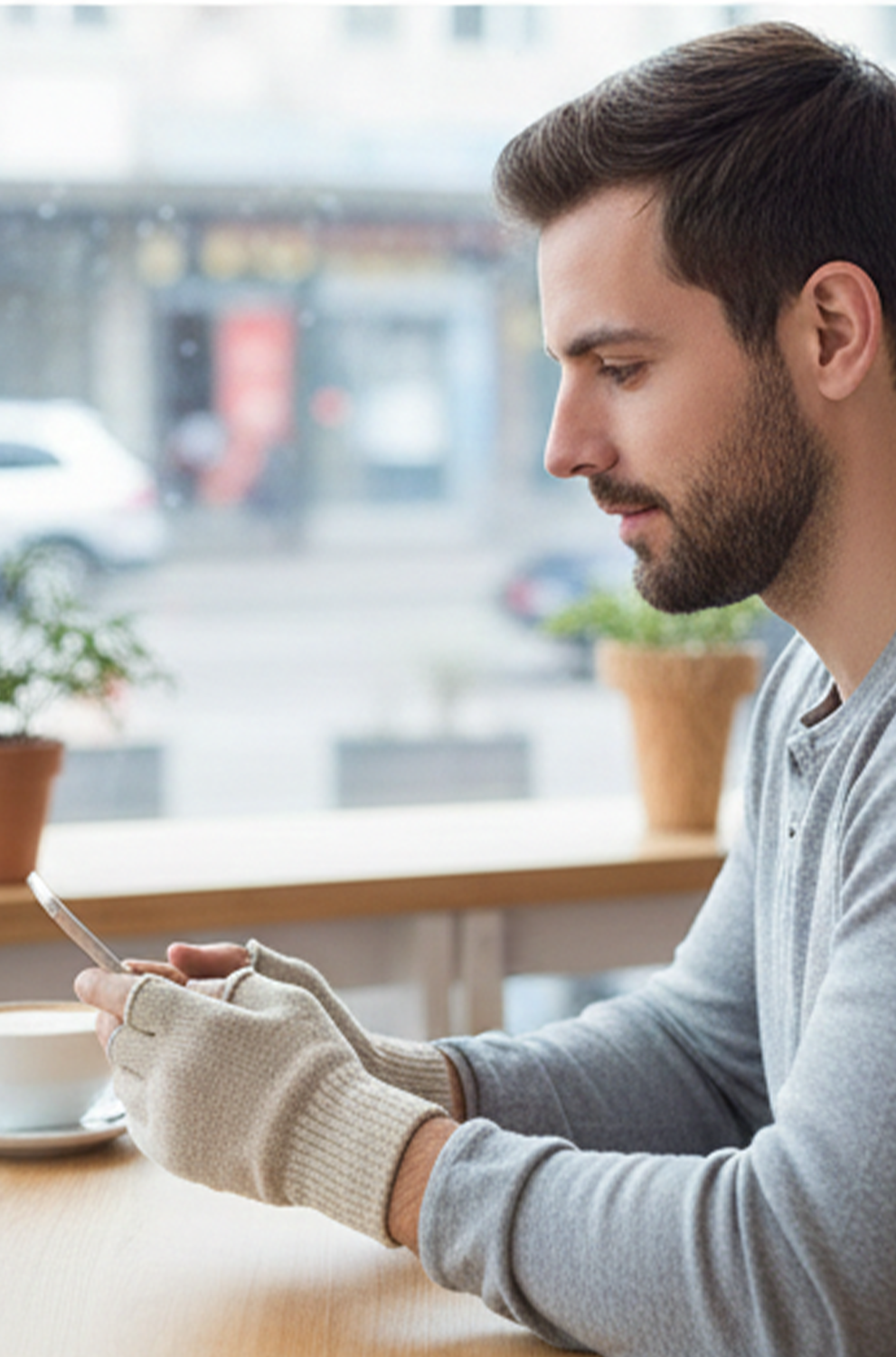 2 Pair Fingerless Winter Gloves – Warm Knit Half Finger Touchscreen Mittens
