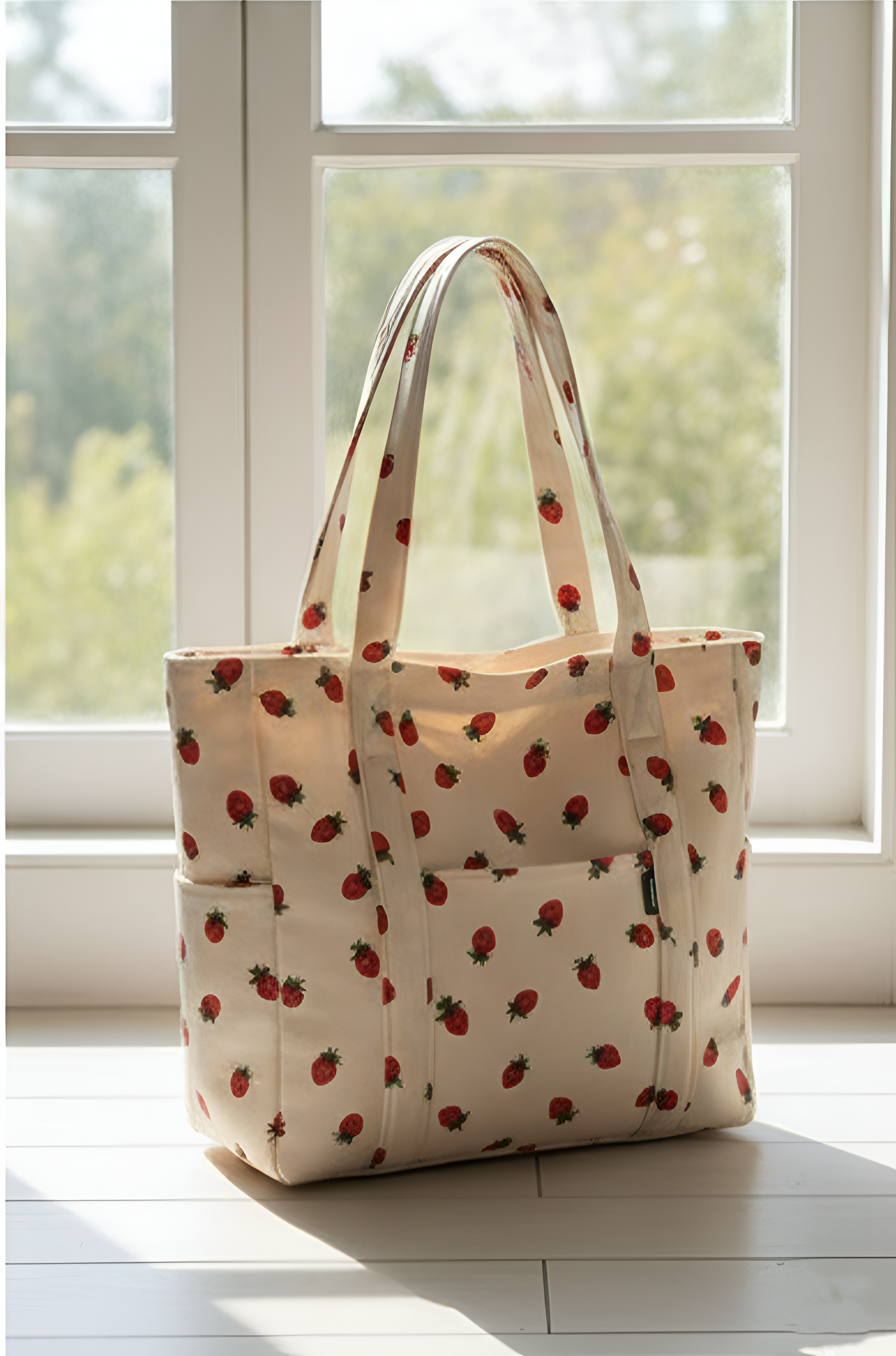 Women’s Corduroy Strawberry Tote Bag – Large Capacity Shoulder Bag