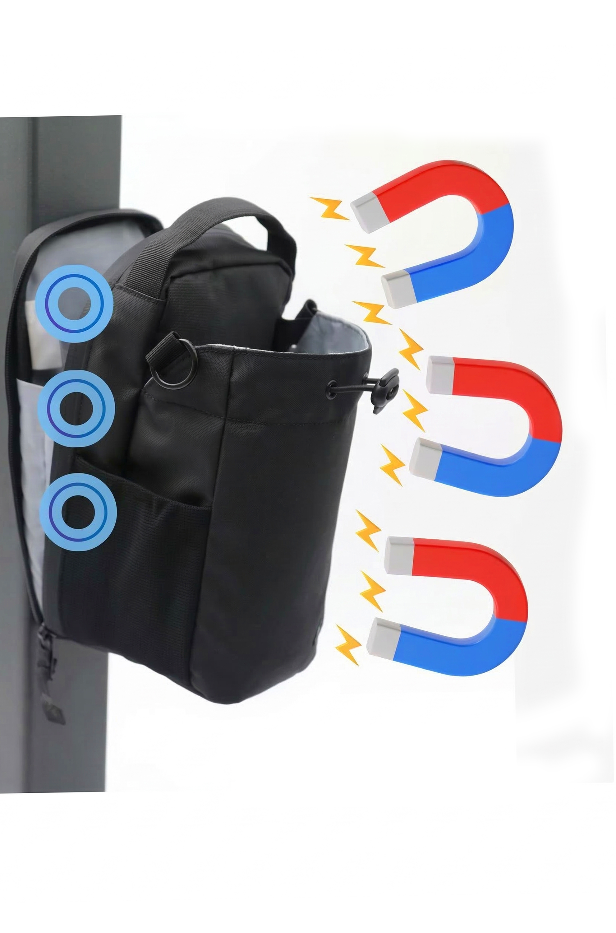 Magnetic Gym Bag – Large Capacity Bottle & Phone Holder