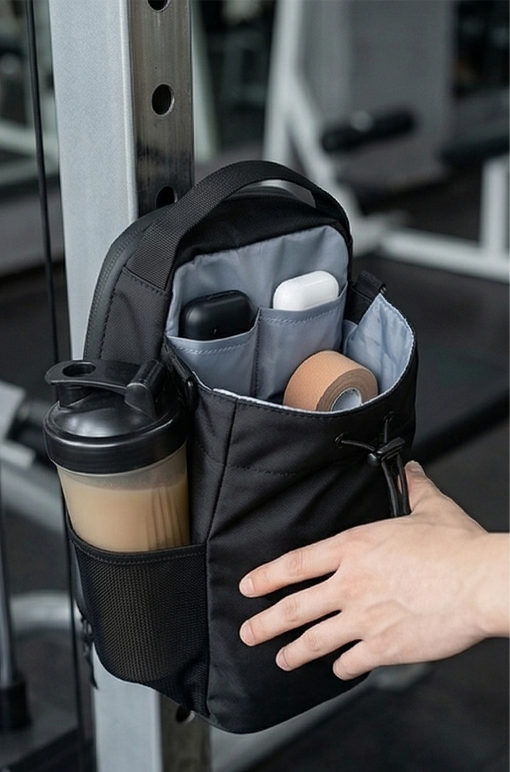 Magnetic Gym Bag – Large Capacity Bottle & Phone Holder