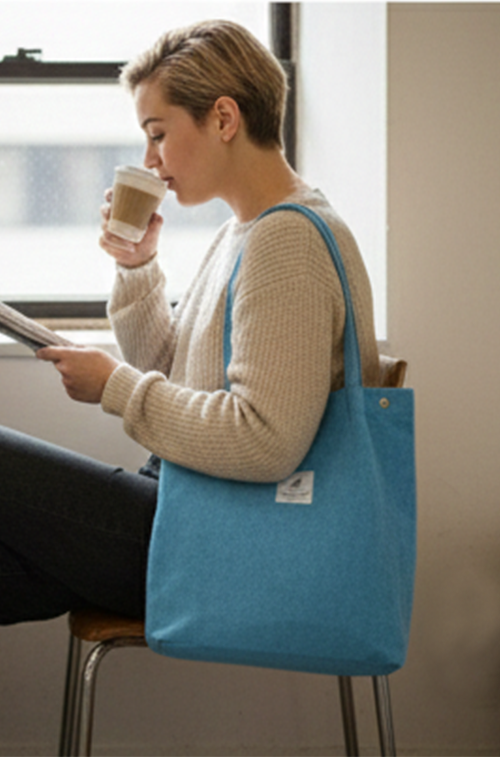 Corduroy Tote Bag for Women – Stylish Work & Travel Shoulder Bag