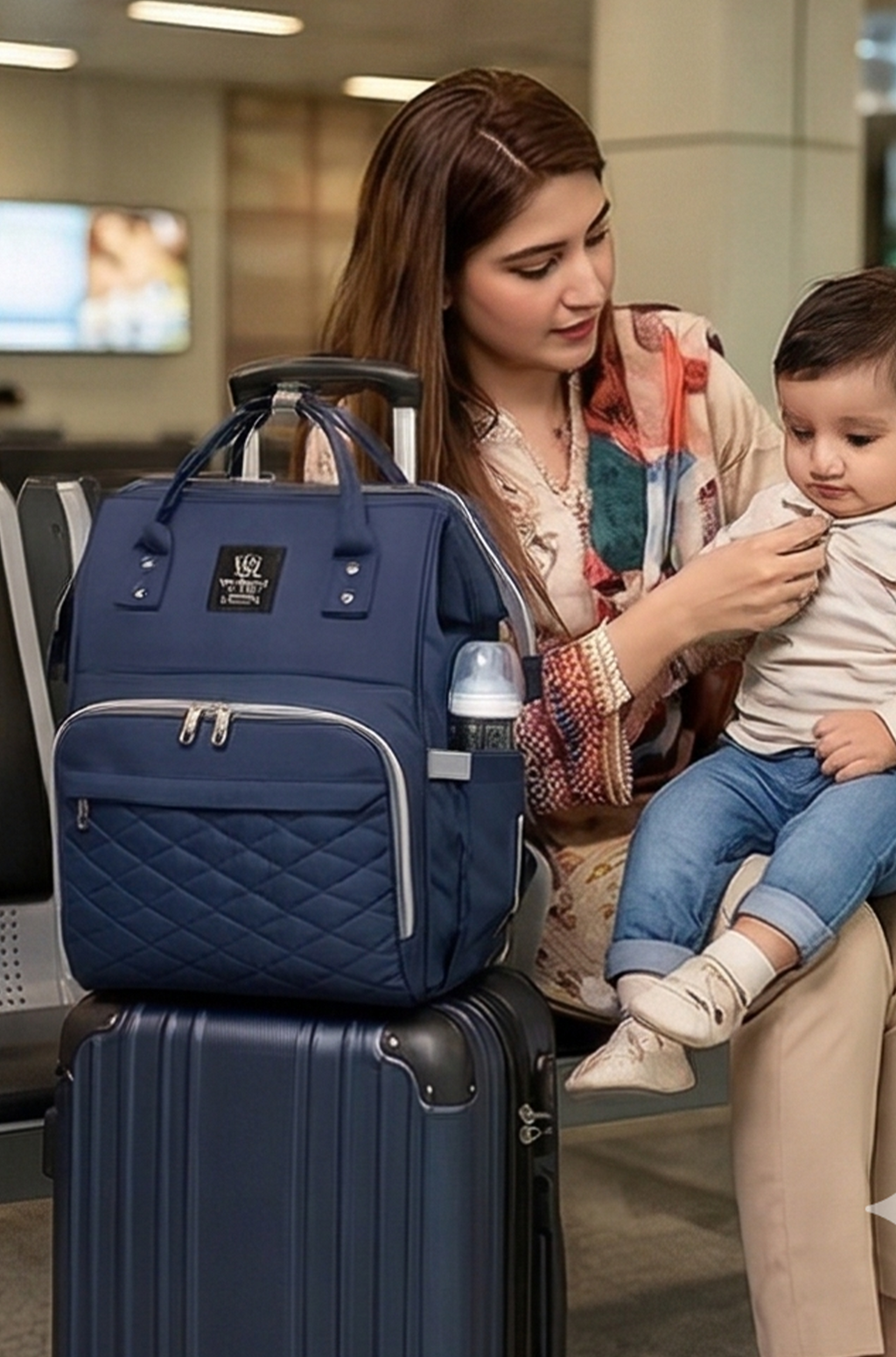 Baby Diaper Bag Backpack – Large Capacity Nappy Bag with Changing Mat