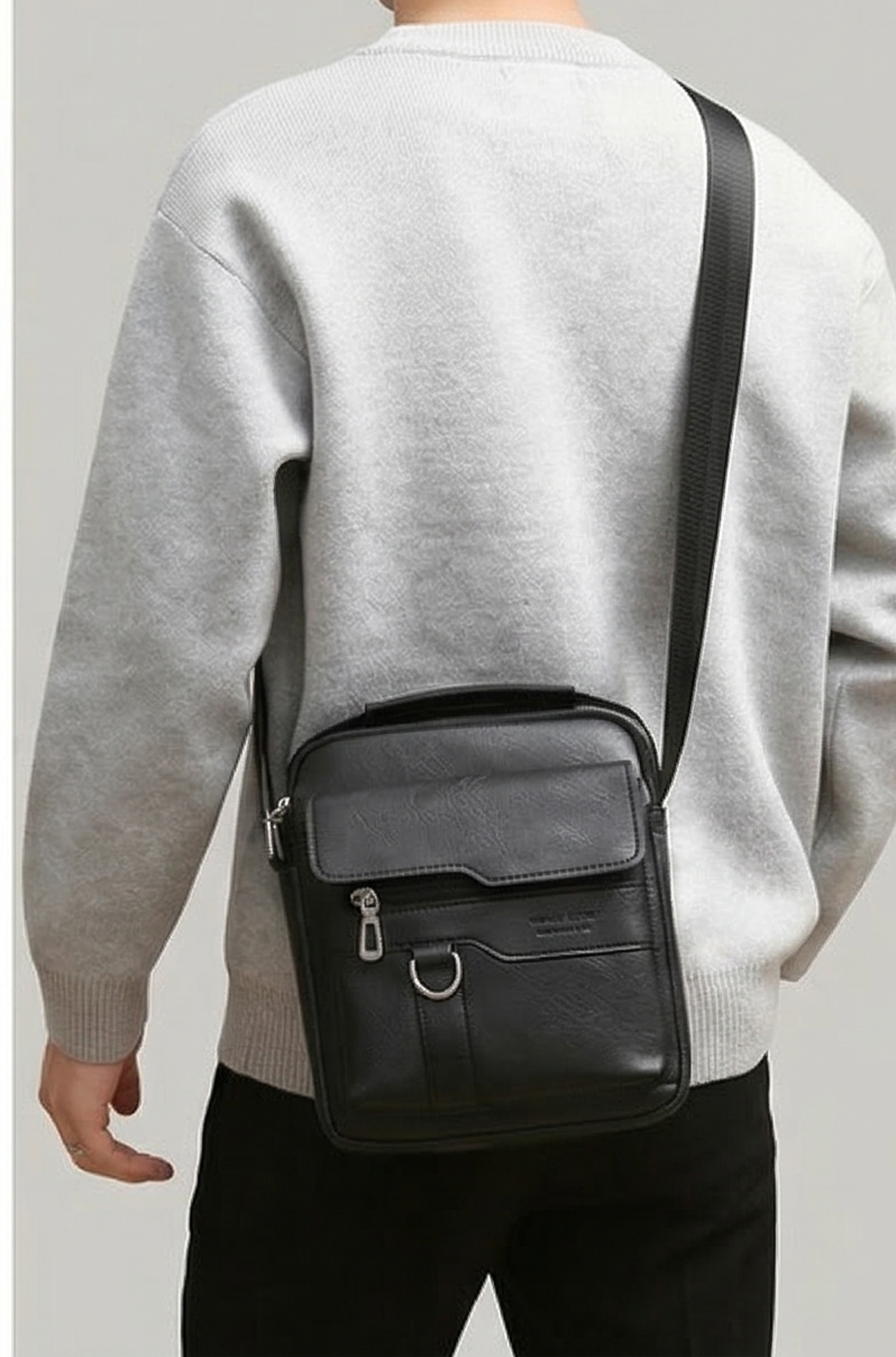 Men’s PU Leather Shoulder Bag – Professional Crossbody Briefcase