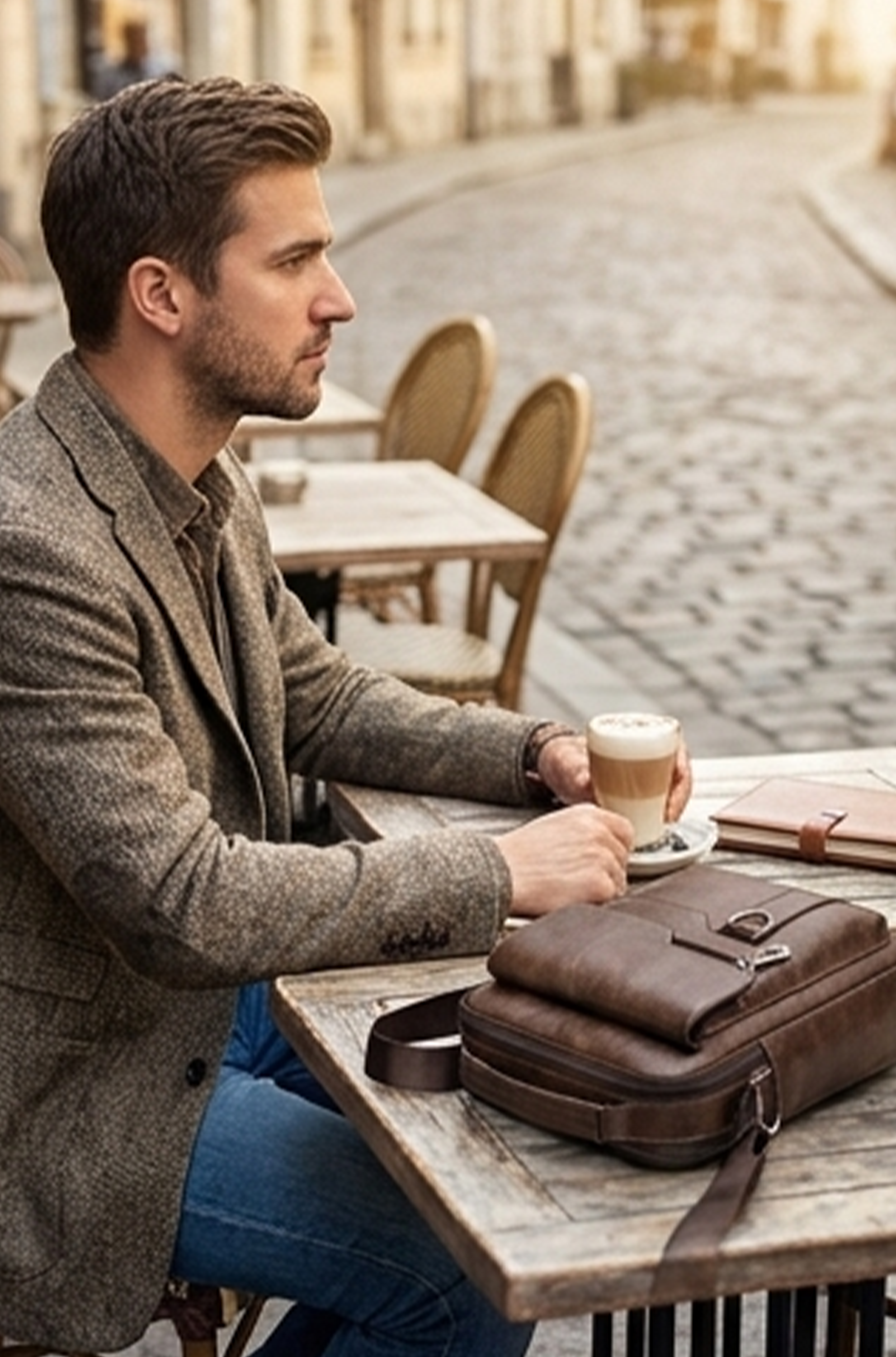 Men’s PU Leather Shoulder Bag – Professional Crossbody Briefcase