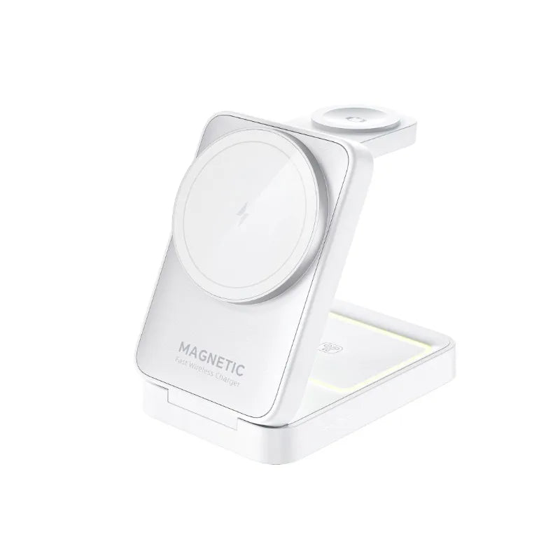 Revolutionary 3-in-1 Magnetic Wireless Charger Stand for iPhone 15/14/13/12, Apple Watch, and AirPods Pro - Fast Charging Made Easy!