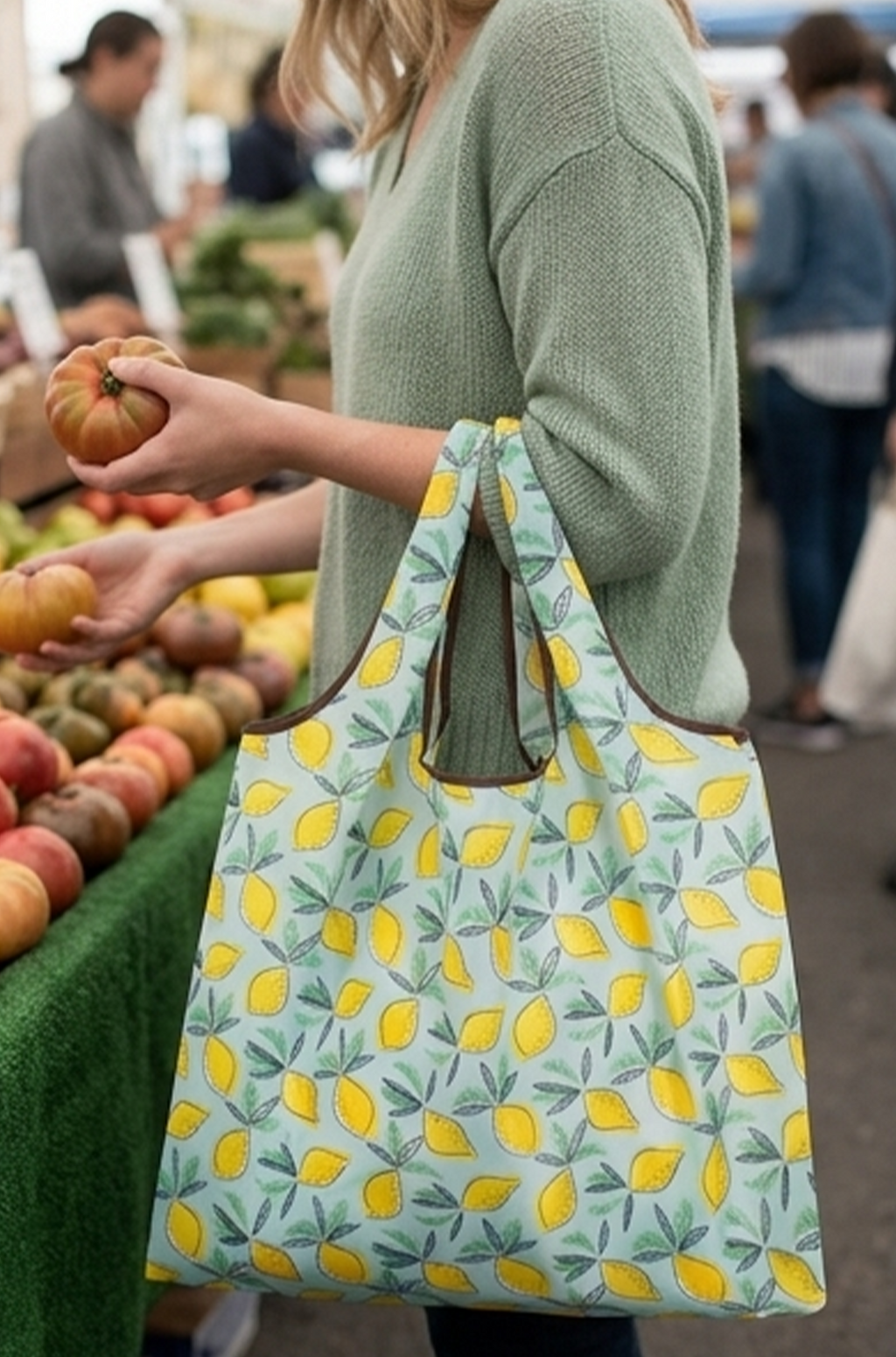 Large ECO Reusable Tote Bag – Foldable Polyester Shoulder Bag