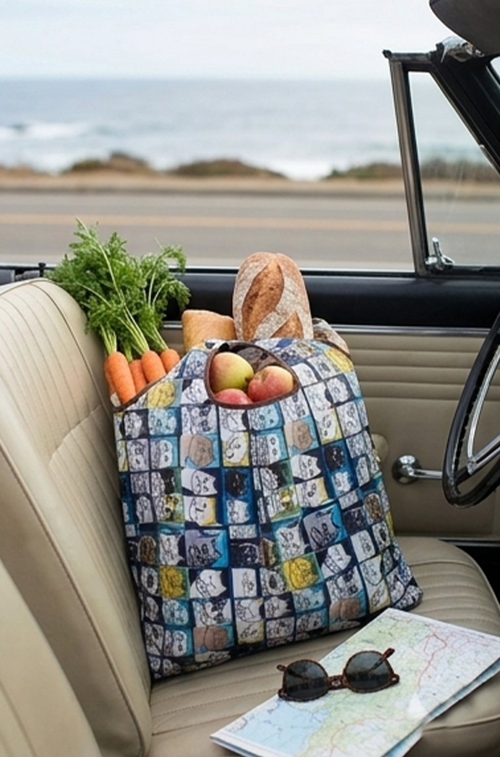 Large ECO Reusable Tote Bag – Foldable Polyester Shoulder Bag