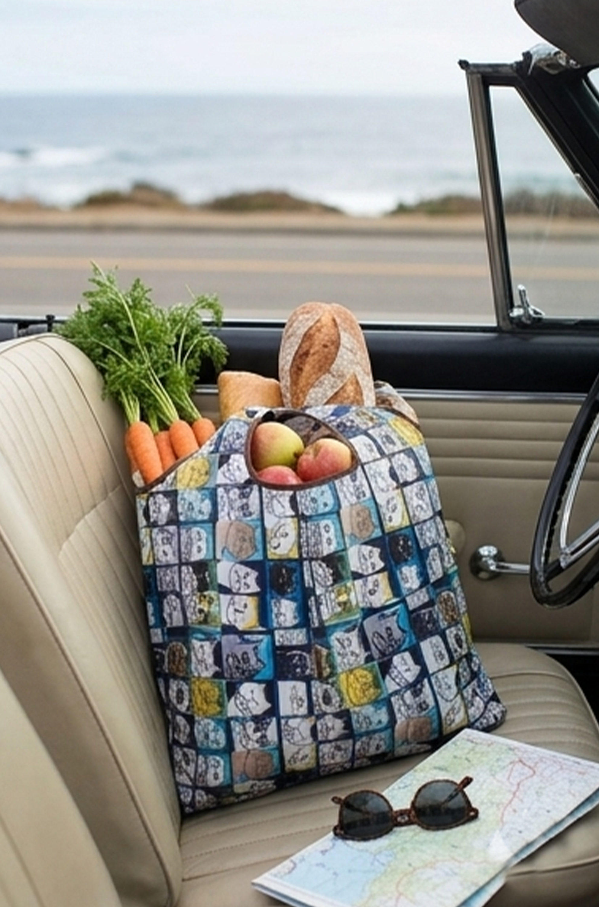 Large ECO Reusable Tote Bag – Foldable Polyester Shoulder Bag