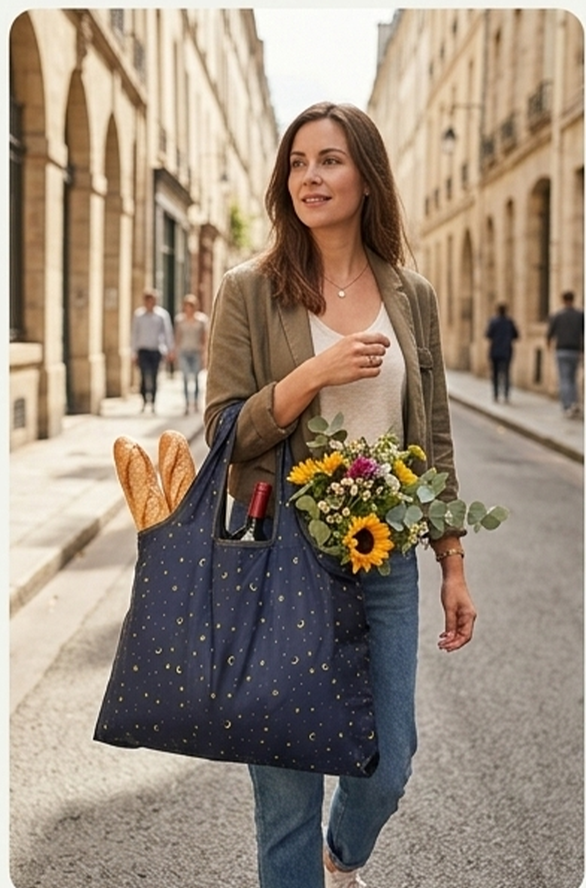 Thick Foldable Reusable Shopping Bag – Large Waterproof Grocery Tote