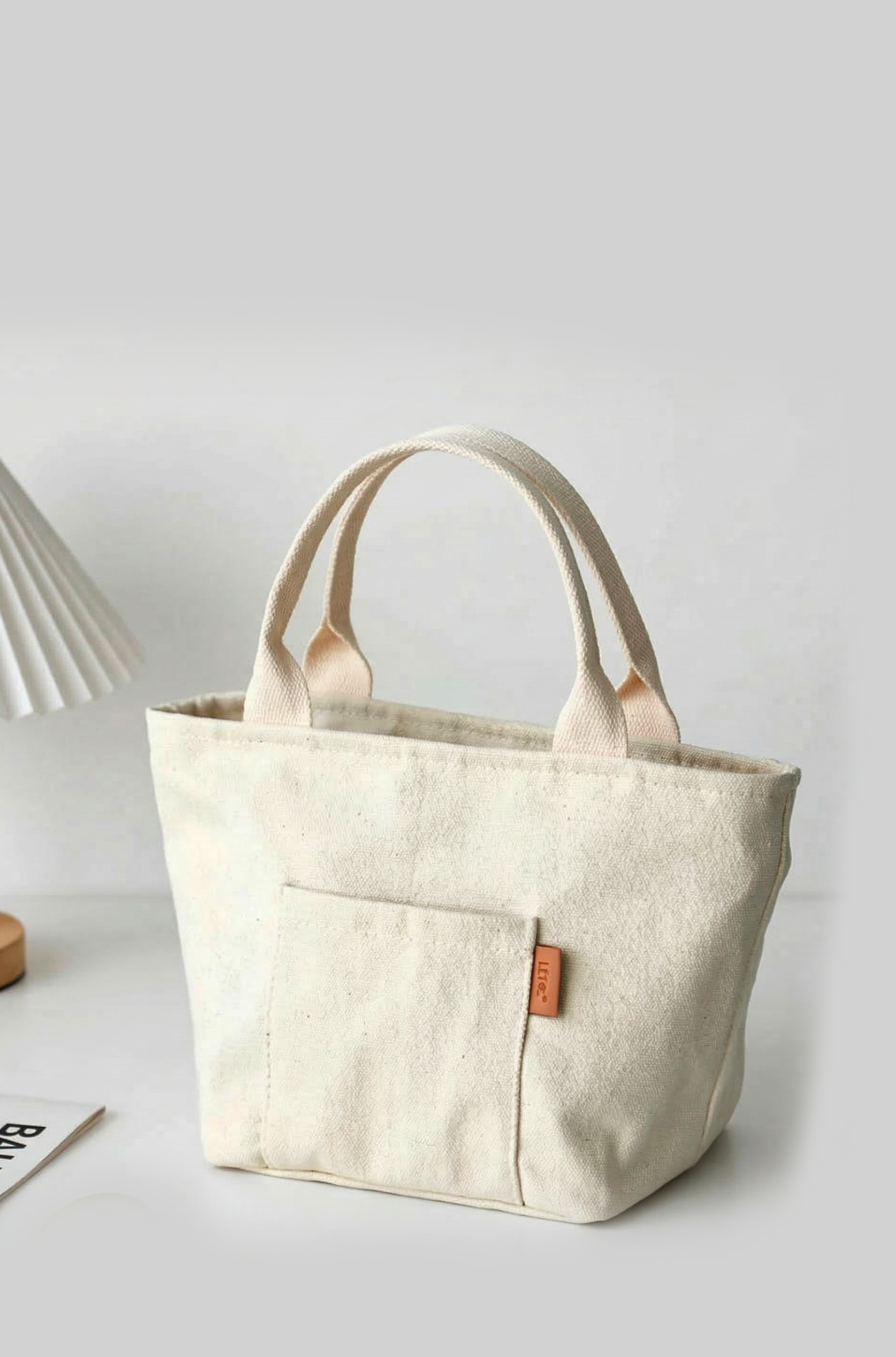 Canvas Insulated Lunch Bag – Portable Zipper Thermal Tote