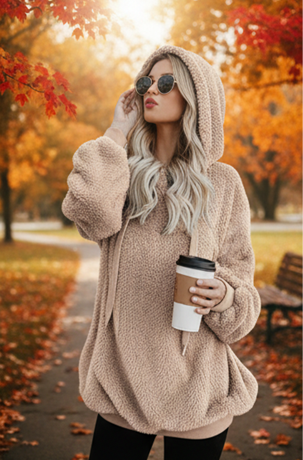 Women’s Double Fuzzy Fluffy Hoodie – Cozy Winter Hoodie