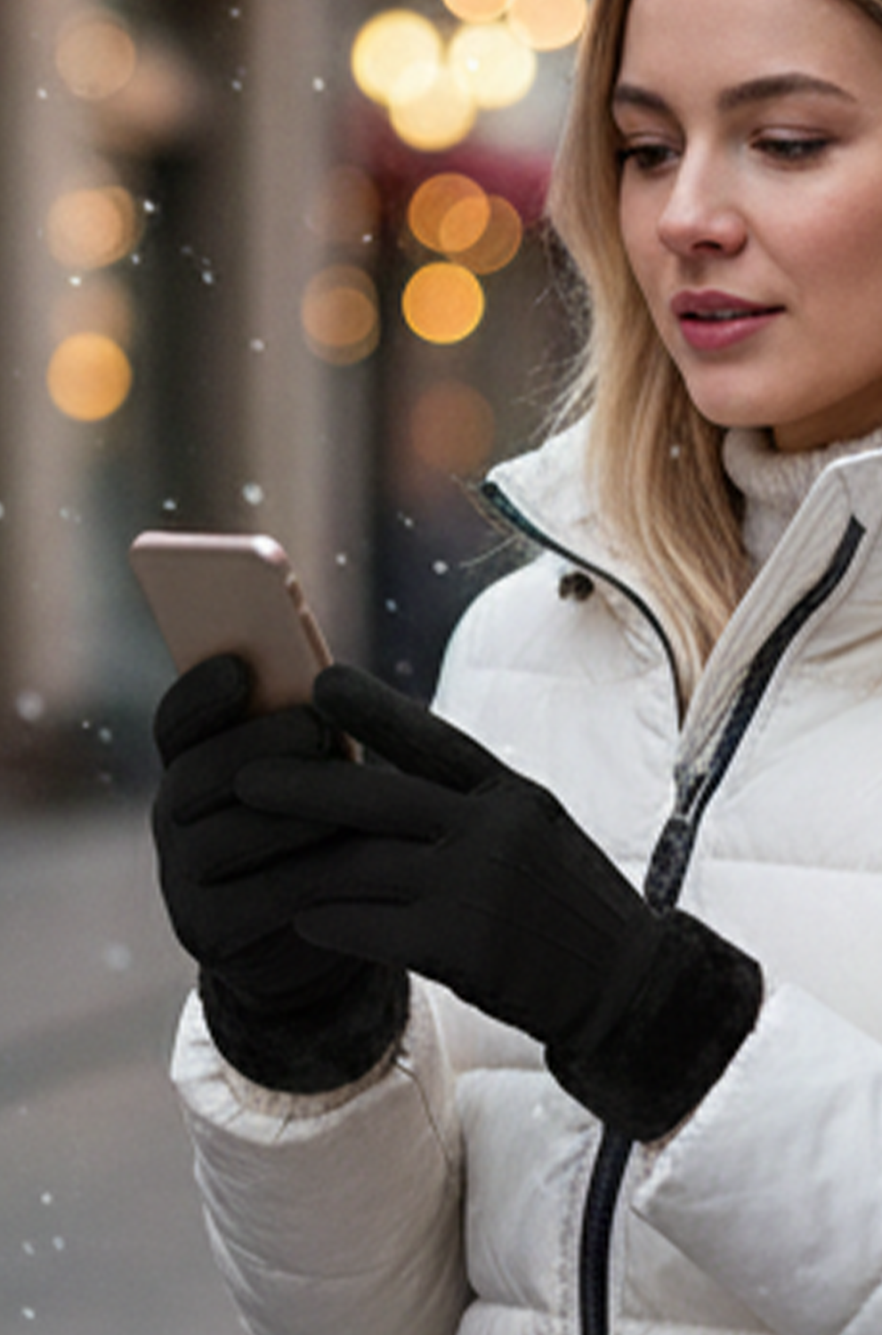 Women’s Touch Screen Winter Gloves – Fleece Lined Thermal Suede Fur Cuff Mittens