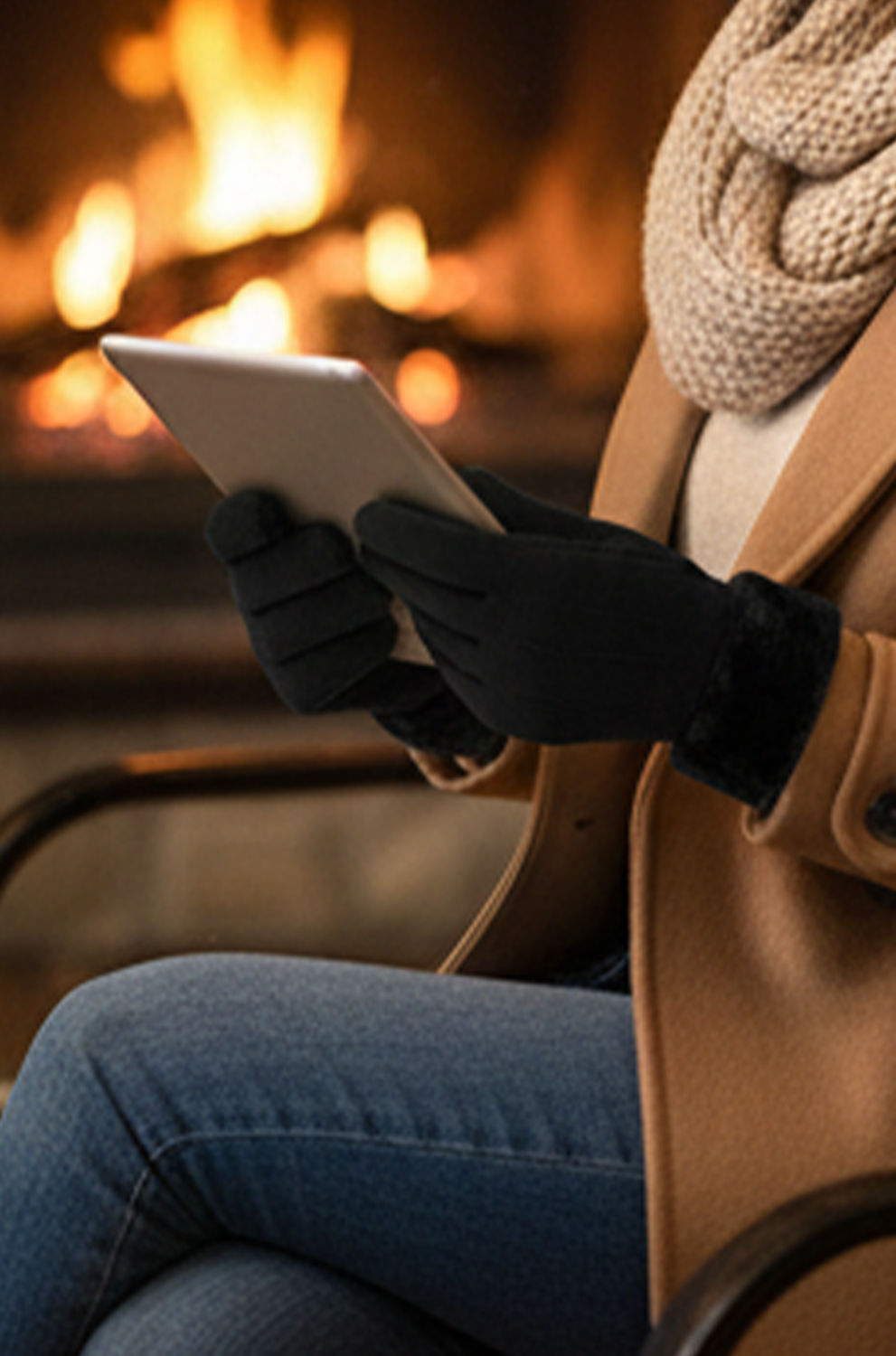 Women’s Touch Screen Winter Gloves – Fleece Lined Thermal Suede Fur Cuff Mittens