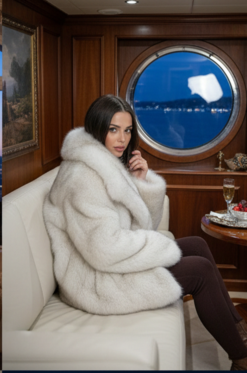 Women’s Faux Fur Coat – Lapel Open Front Fluffy Winter Overcoat